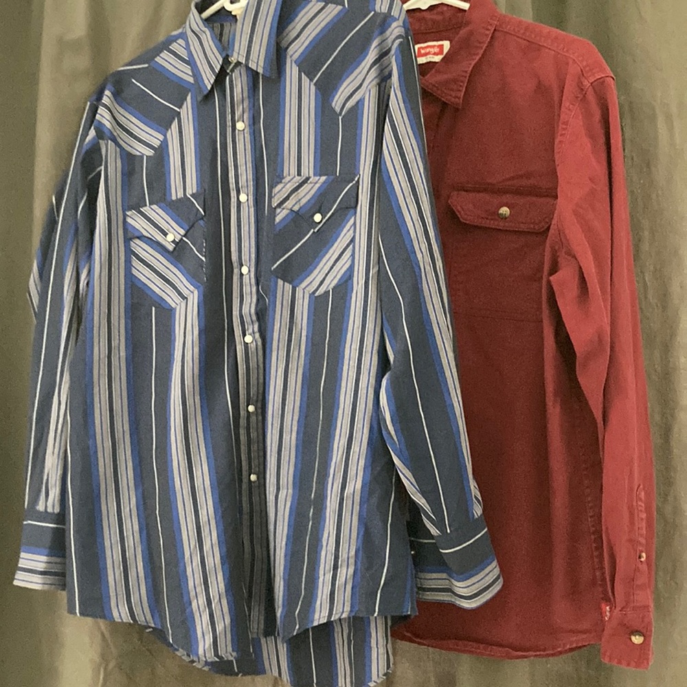 Long sleeve western shirts.